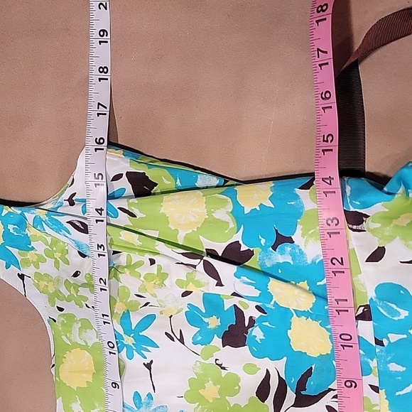 Sweet Size 8 Pistachio Green, Bright Blue and White Sleeveless Sheath Dress - Picture 7 of 11